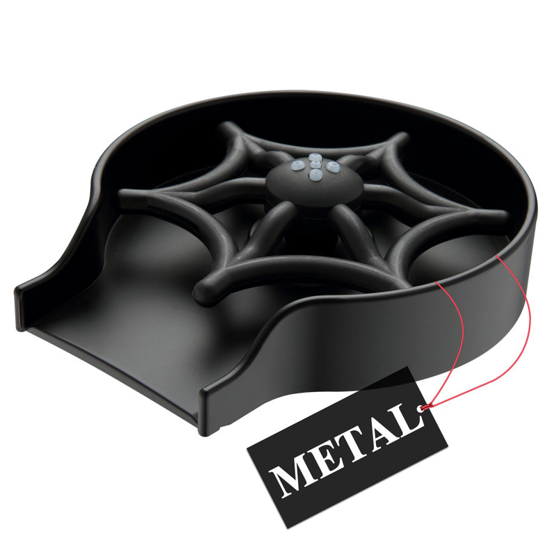 Laveur de gobelets en verre en alliage de zinc pour support d'évier de cuisine avec support en plastique, Noir mat