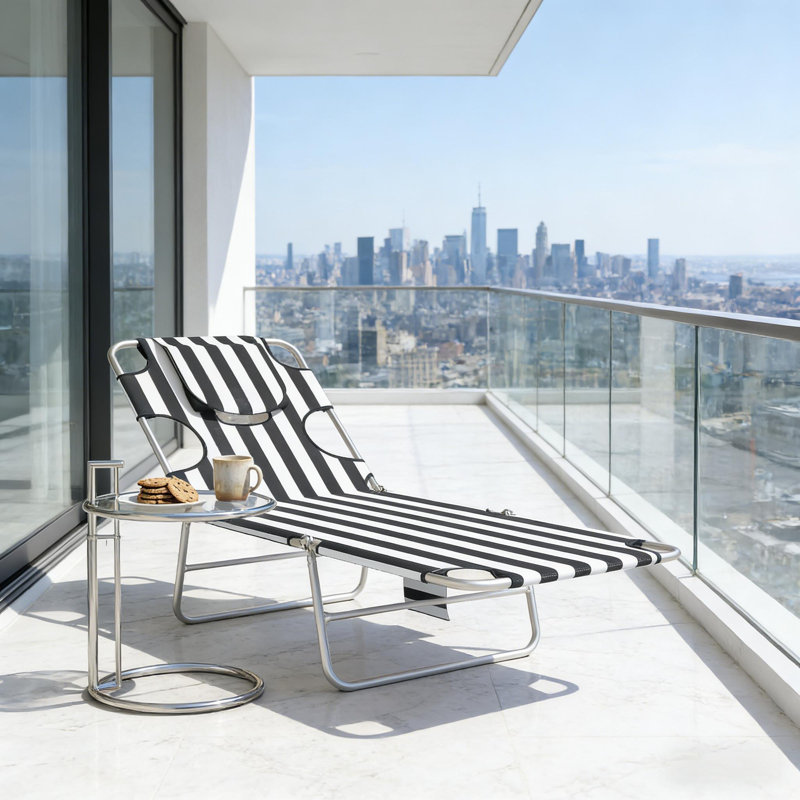 Poolside Folding Bed, Black White