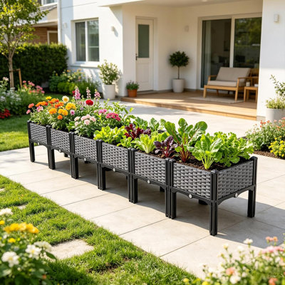 Elevated Raised Garden Bed Planter Box, Self Watering L 240 X W 40cm