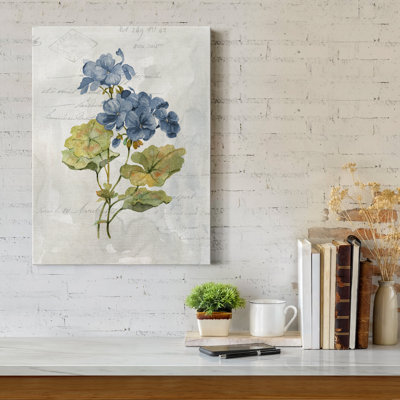 Blue Linen Geranium by Carol Robinson - Wrapped Canvas Print