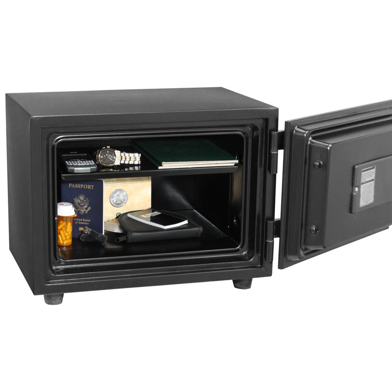 Black Steel Fireproof Digital Lock Security Safe, 0.50 Cu Ft