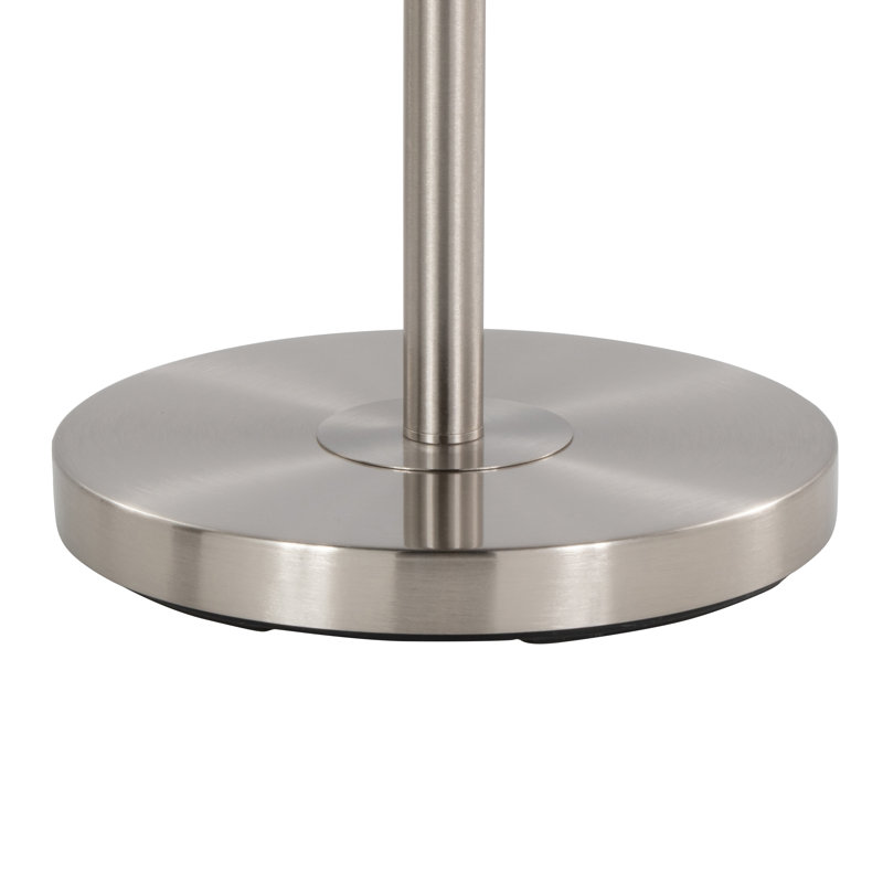 Lampe sur pied 69 po John-Stephan, Nickel brossé, Blanc
