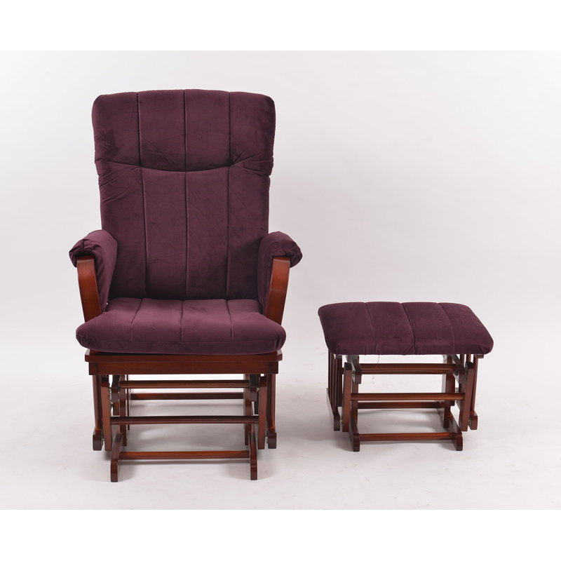 Fauteuil oscillant avec repose-pieds Dake, Cerisier