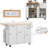  50.4" Kitchen Island With Drop Leaf & Power Outlet, Farmhouse Rolling Island Cart With 3 Spices Shelves On Wheels, Mobil Kitchen Island Table With Rubberwood Countertop Towel Rack-1557261658