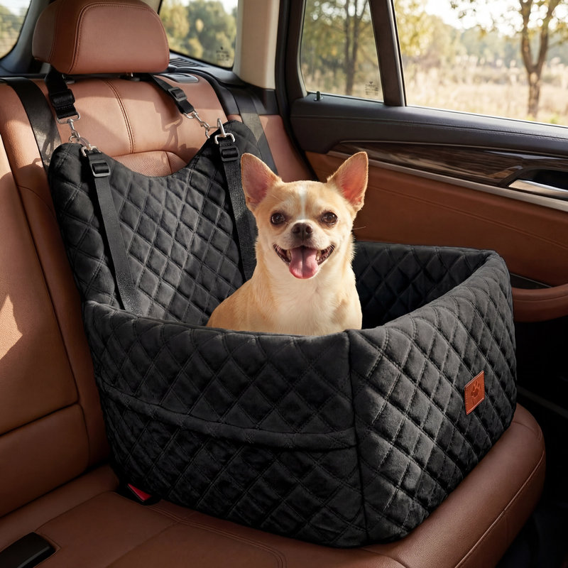 Pet travel beds suitable for dogs under 55 lbs, 48cm H x 50cm W x 50cm D, Black