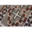 Antique Navajo Small Scatter Size Wool Gray, Red, White Rug