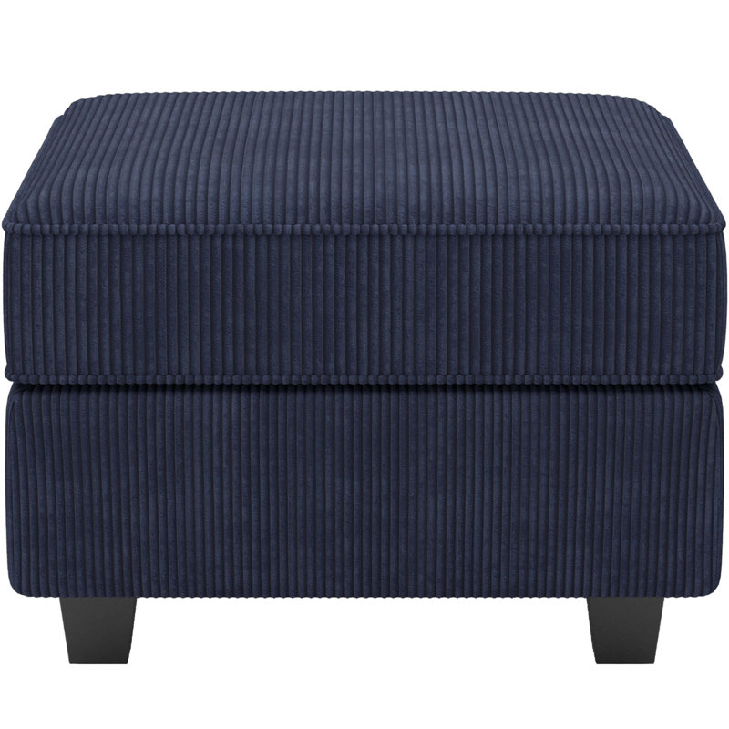 Nairoby 26.4'' Wide Upholstered Storage Ottoman Footstool Module Part for Sectional Sofa, Blue Corduroy