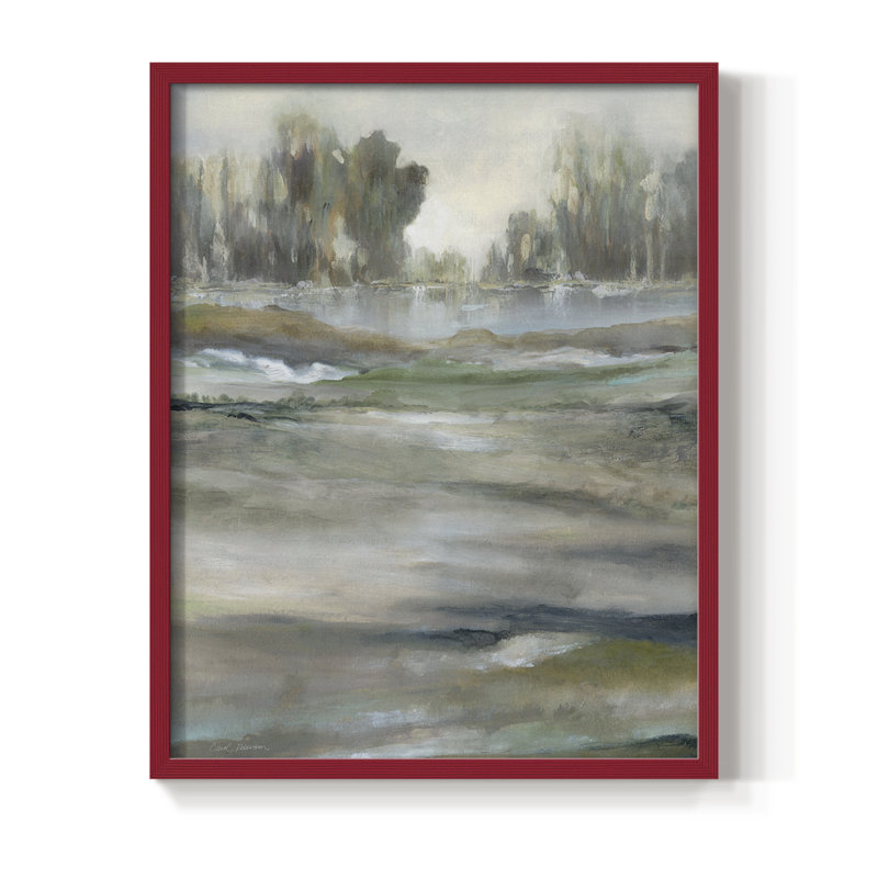 Lake Solitude, reproduction encadrée - bois massif, H 21 po x l 17 po, Rouge