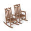 Ensemble de 2 chaises berçantes d'extérieur en PEHD d'extérieur résistantes aux intempéries-1820155576