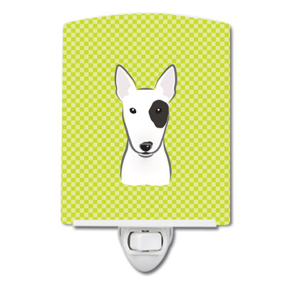 Checkerboard Wirehaired Dachshund Ceramic Night Light