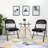 Black Folding Chairs with PU Padded Seat, Portable Stackable Space Saving Chairs for Small Spaces (Set of 4))-1781086146