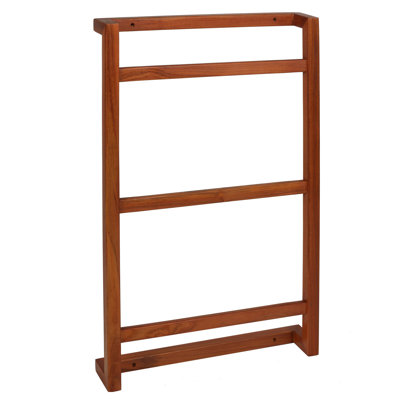 Bogota Wall Mounted Towel Rack Hanger, Teak Wood