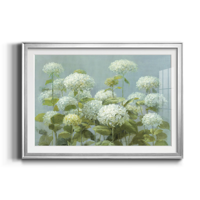 Hydrangea Garden - Cadre photo, reproduction d'art sur papier, Argent, H 22,5 po x l 30,5 po x P 1,5 po