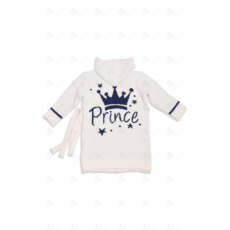 Peignoir à capuchon de luxe pour enfants avec ceinture à poches avant - CŒUR