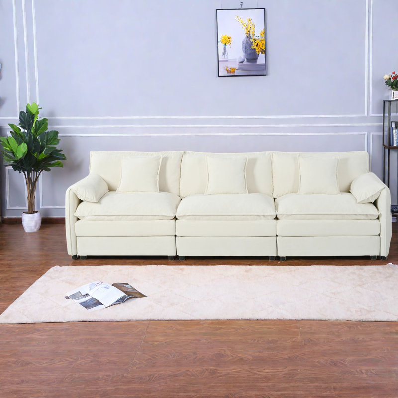 Spacious Chenille Sofas, Modern Modular Design For Living & Office