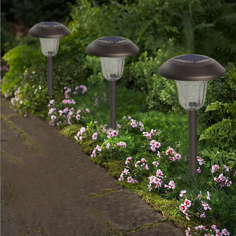 White Solar Powered LED Metal Pathway Light Pack, Set of 8