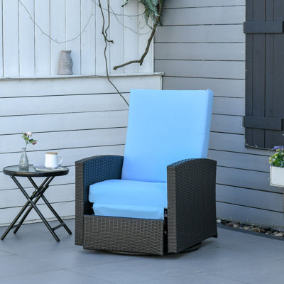 Outsunny Outdoor Wicker Swivel Recliner Chair