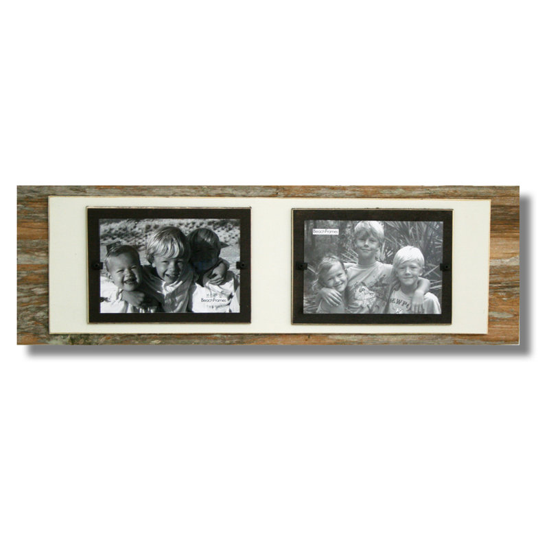 Reclaimed Wood Picture Frame, Cream / Brown