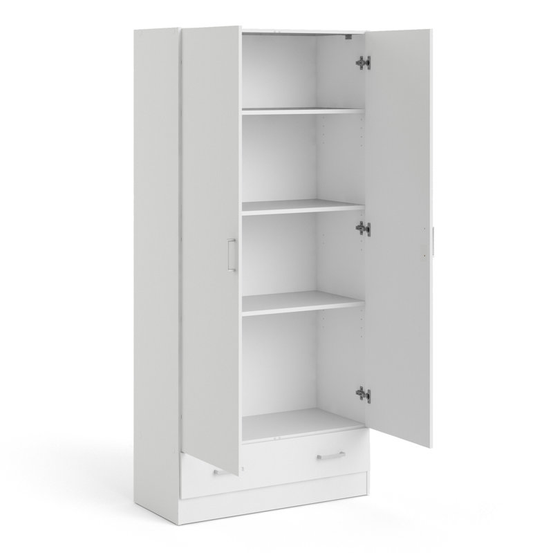 Mateah 2 Door Manufactured Wood Wardrobe, White