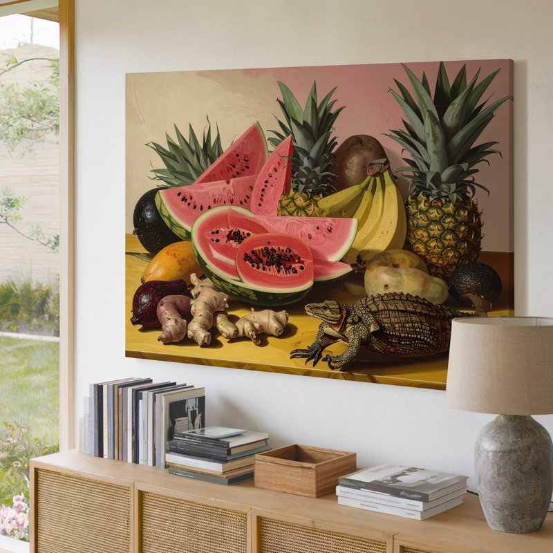 Art tropical sur toile, H 11 po x l 14 po