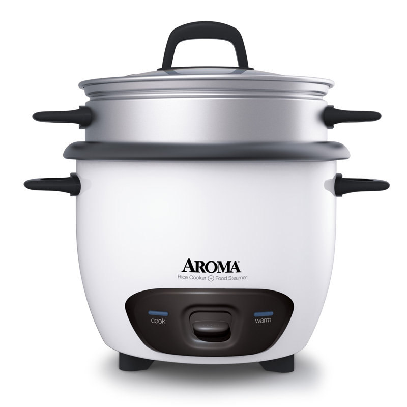 White Electric 14-Cup Non-Stick Rice Cooker and Steamer
