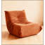 Chaise d'appoint luxueuse luxueuse en microfibre orange capitonnée-836075285