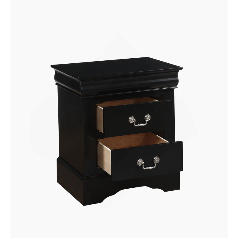 Table de chevet sophistiquée avec deux tiroirs spacieux, idéale pour l'organisation de la chambre à coucher et la décoration intérieure moderne