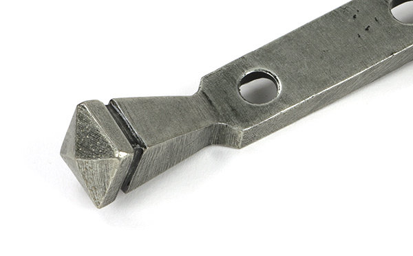 Avon Stay (Steel Window), 27.9cm H x 3cm W x 1.3cm D, Pewter Patina
