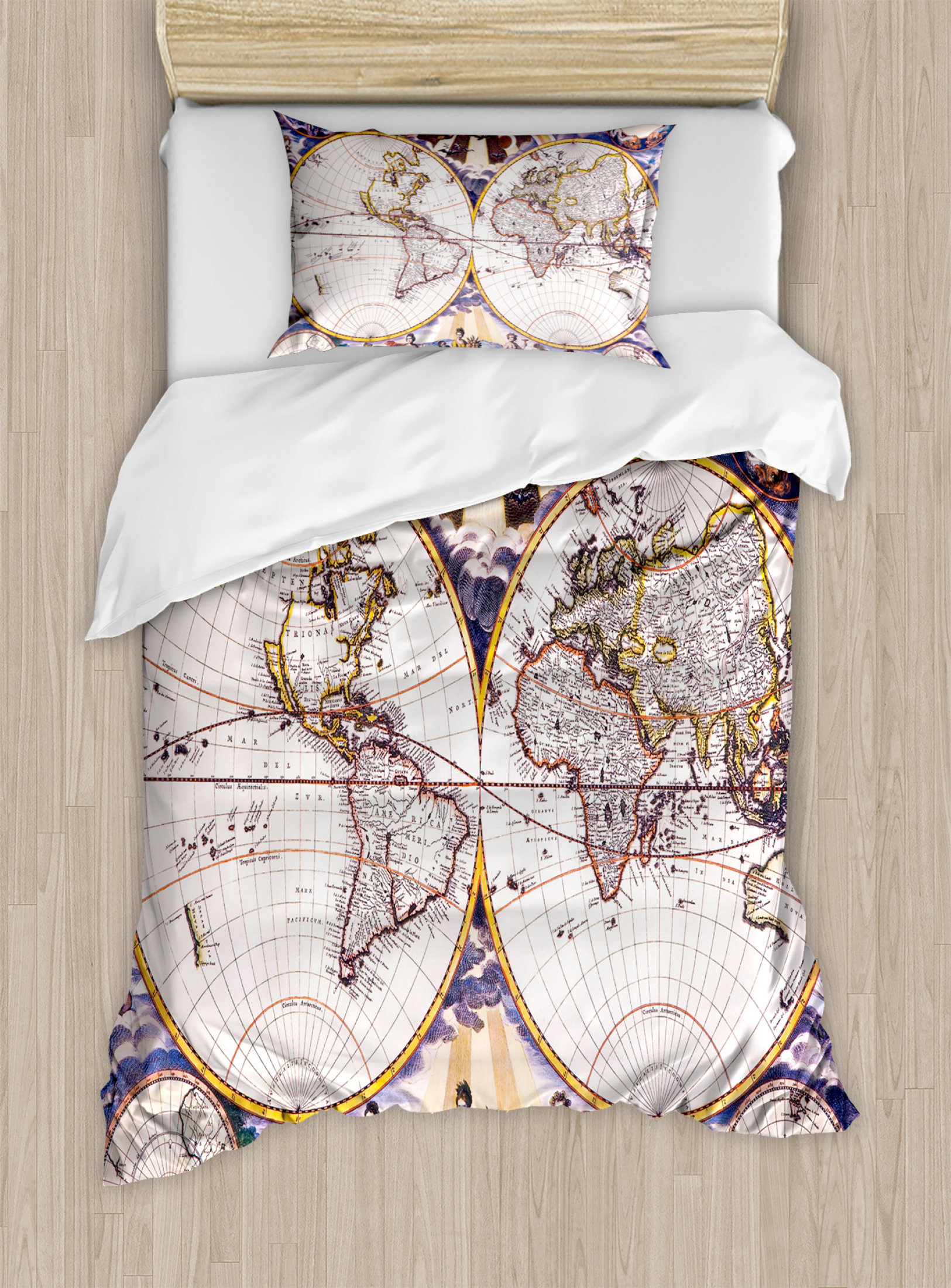 Ambesonne World Map Duvet Cover Set | Wayfair