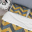 Ensemble de housse de couette Blue Gold Glamour Chevron III - Midcentury-109173261