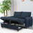 Sofa Beds | Modern 57.48” Convertible Adjustable Futon Sleeper for Living Room Apartment RV | Navy | Fabric