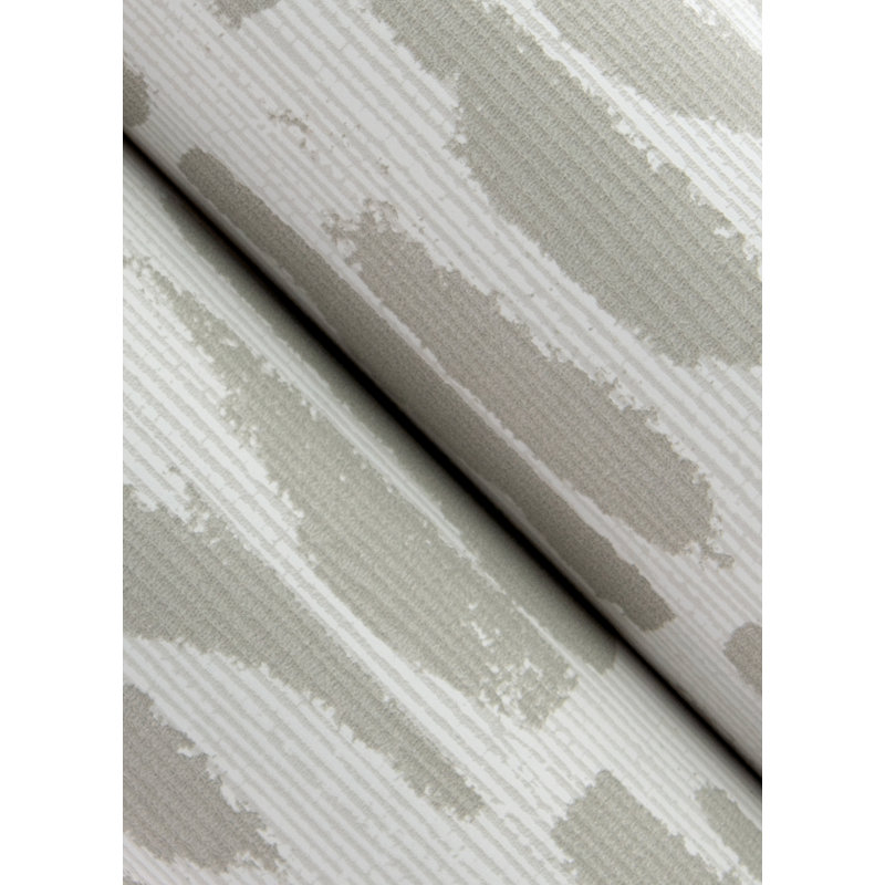 Myrtle Purple Abstract Stripe Wallpaper, Gray/White