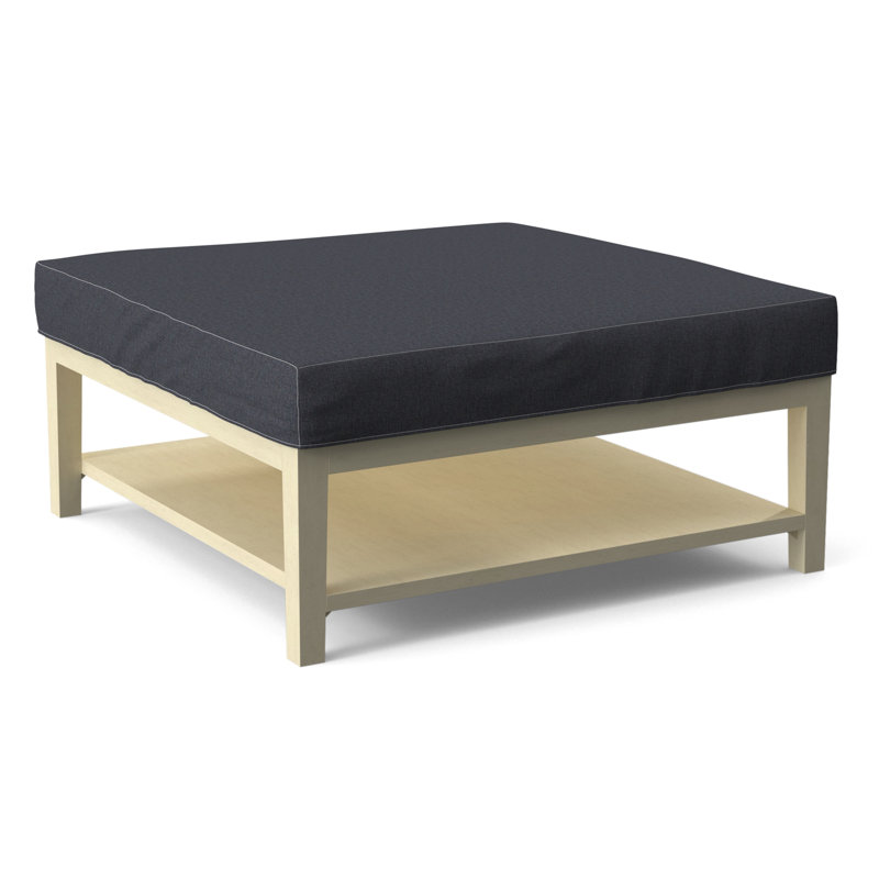 Hammond Square Ottoman, Beige Performance Fabric; 0851-73, Bisque Finish