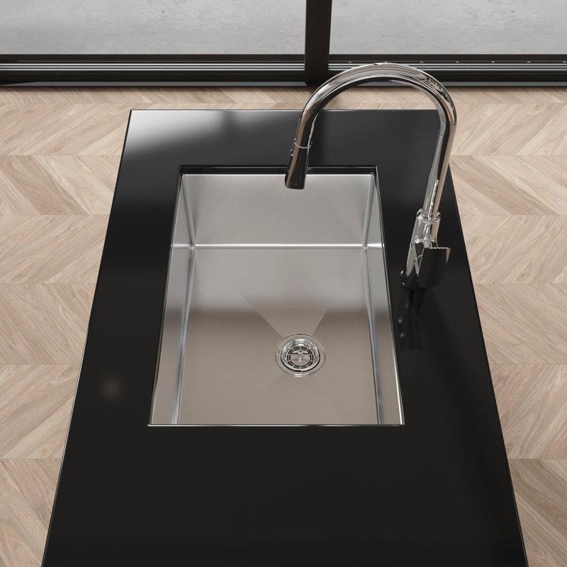 27" X 19" Rectangular Undermount Sink - Stainless Steel With Openable Pipe Lid And Condensation Feature Faster Drainage Design Scratch- Surface
