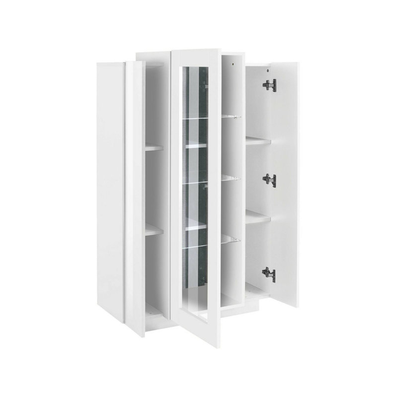 Carleene Rectangle Accent Cabinet, Glossy/Matt White