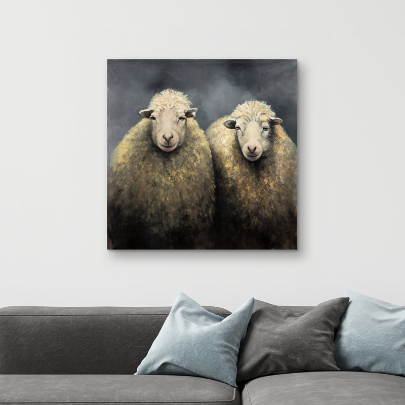 Wool sheeps - 32"x32" art on canvas