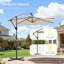 Parasol décalé d'extérieur 10 pi à DEL avec auvent rond pour le jardin, la pelouse et la cour-535946278