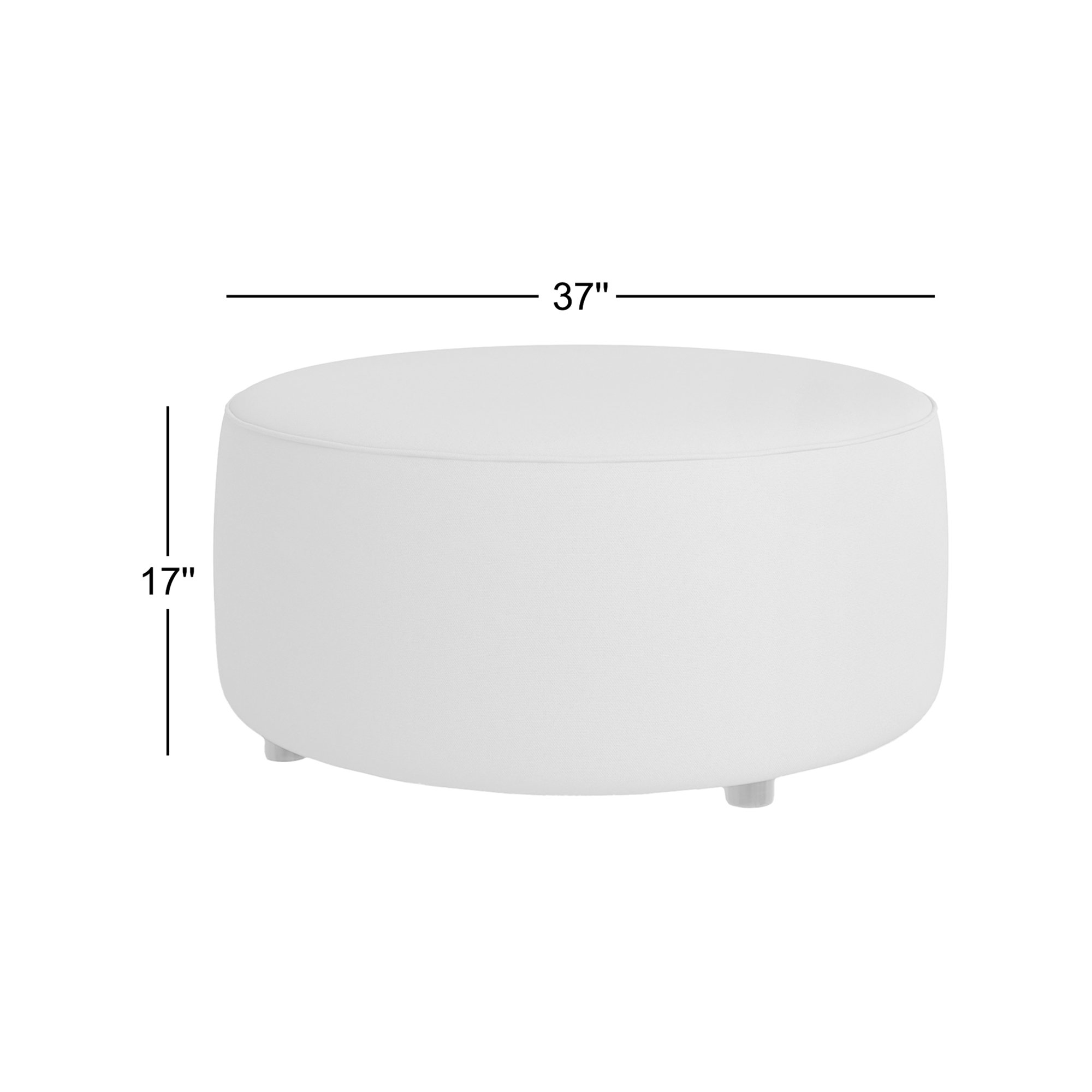 Murano Upholstered Ottoman, John Sepia Performance Linen Blend