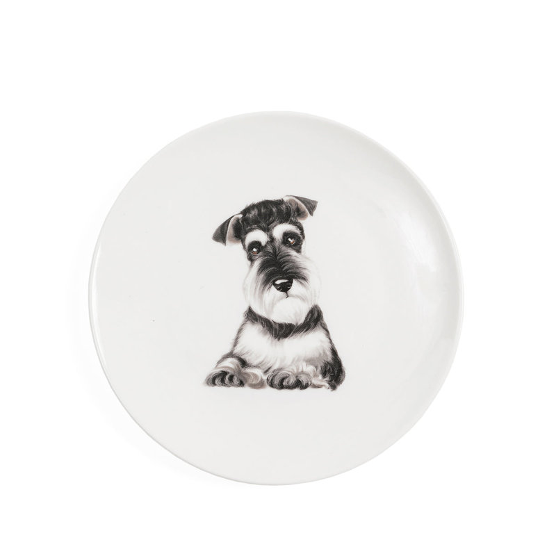 Porcelaine moyenne impression 6 assiettes - Schnauzer