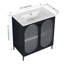»Meuble-lavabo autoportant avec lavabo en céramique, design moderne