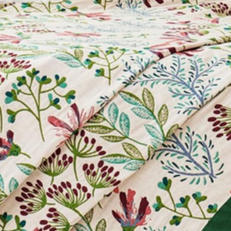 Sofa Large Bed Green Throw Blanket, Floral Leaf Throw 150 x 200 cm for Single 2 Seater