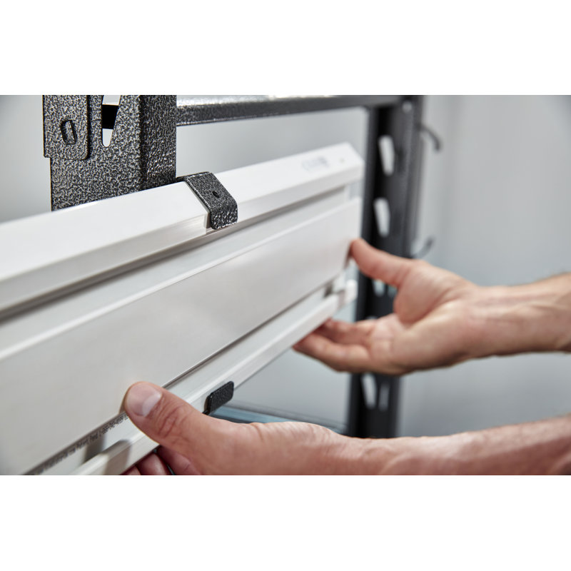 24" Gray PVC Industrial GearTrack Rack with Hooks
