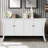 Industrial 4-Door Credenza with Wooden Arc Legs-1284171331