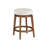 Lex Swivel Counter Stool, 27 Inch Backless, White Boucle, Brown Legs-118708290