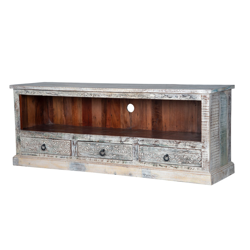 Eilhard Unfinished TV Stand for TVs up to 75", White Washed