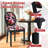 French Dining Chairs Set of 2,French Country Dining Chairs,Black Wood Legs,Classical Floral Motifs on Round Linen Back,for Kitchen, Floral Red-1700260143