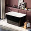 Baignoire autoportante en acrylique, 49 po x 28 po, carré japonais, noir brillant, trop-plein et drain, style japonais, configuration