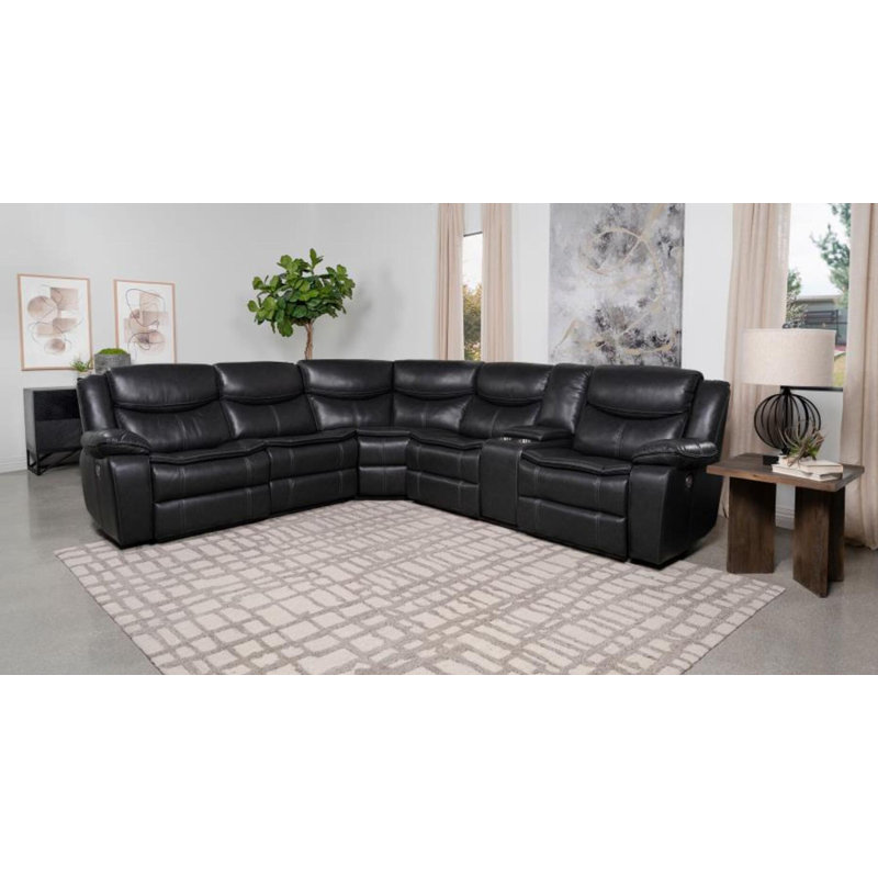 Duward Upholstered Power Reclining Sectional Sofa Grey