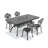 5-Piece Outdoor Dining Set, 66.93" L Rectangular Table with Umbrella Hole & 4 Chairs with 15.35" Seat Width-980612503
