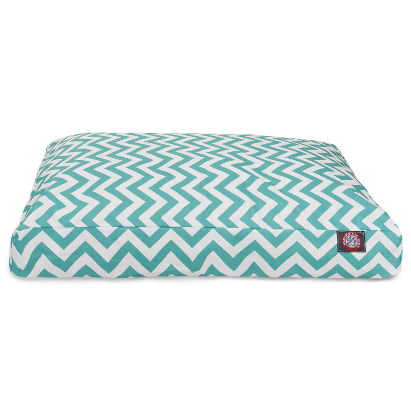 Coussin à chevrons, Moyen (l 29 po x p 36 po x H 4 po), Bleu sarcelle